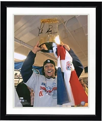 Pedro Martinez Boston Red Sox Autographed 16" x 20" Holding World Series Trophy Photograph