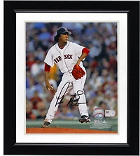 Pedro Martinez Boston Red Sox Autographed 8" x 10" Pitching in White Jersey Photograph