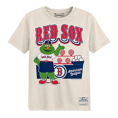 T-shirt Mitchell & Ness crème Boston Red Sox pour enfants d'âge préscolaire