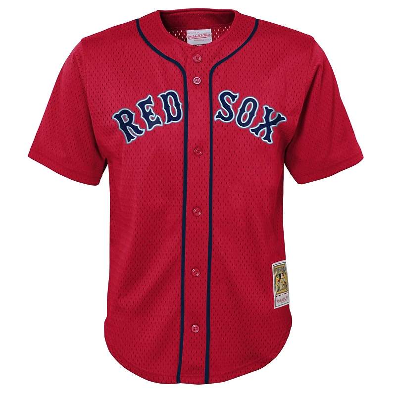 Mitchell & Ness David Ortiz Red Boston Sox Cooperstown Collection Maillot d'entraînement au bâton en maille