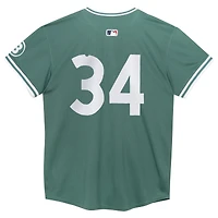 Maillot Nike David Ortiz, joueur retraité des Boston Red Sox, édition limitée City Connect 2025, vert, pour enfant d'âge préscolaire