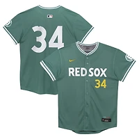 Maillot Nike David Ortiz, joueur retraité des Boston Red Sox, édition limitée City Connect 2025, vert, pour enfant d'âge préscolaire