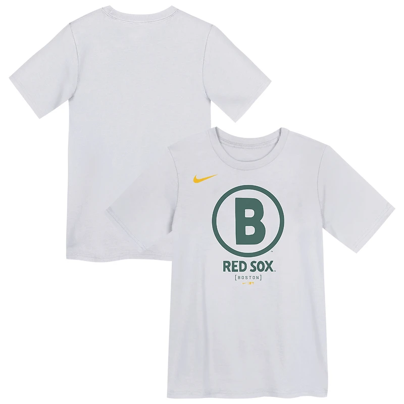 T-shirt Nike blanc Boston Red Sox City Connect pour enfants d'âge préscolaire