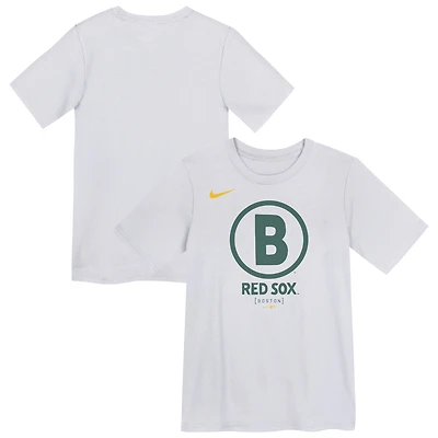 T-shirt Nike blanc Boston Red Sox City Connect pour enfants d'âge préscolaire