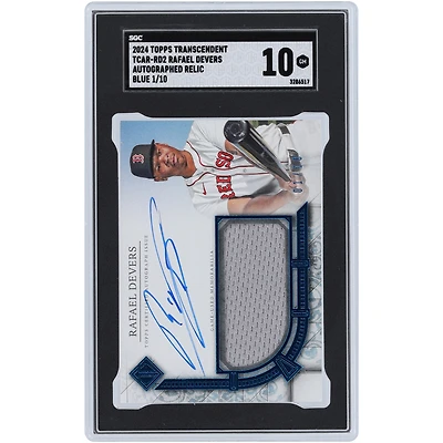 Rafael Devers Boston Red Sox Autographed 2024 Topps Transcendent Blue Autograph Relic #TCAR-RD2 #1/10 SGC Authenticated 10 Card