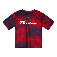 Ensemble t-shirt et short de frappeur champ intérieur rouge/bleu marine pour tout-petits Boston Red Sox
