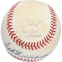 Tom Brady & Ted Williams Autographed Baseball with "Boston Strong" Inscription