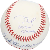 Balle de baseball autographiée par Tom Brady et Ted Williams avec l'inscription « Boston Strong