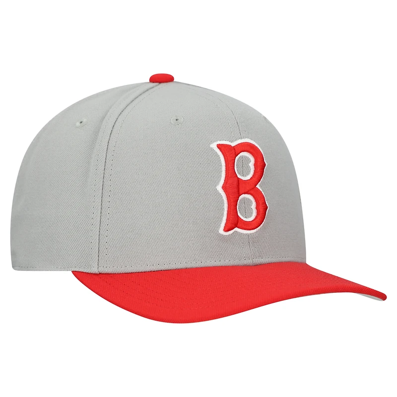 Unisex Mitchell & Ness Gray Boston Red Sox Basic Coop Pro Adjustable Hat