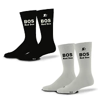 Lot de 2 paires de chaussettes d'assistance unisexes Starter noires/blanches des Boston Red Sox