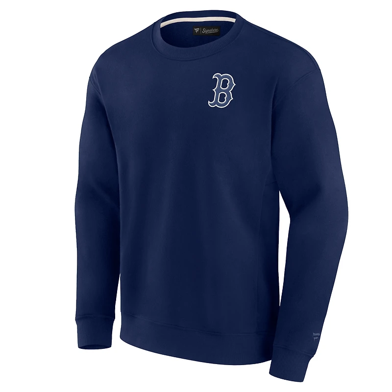 Unisex Fanatics Navy Boston Red Sox Super Soft Pullover Crew Sweatshirt