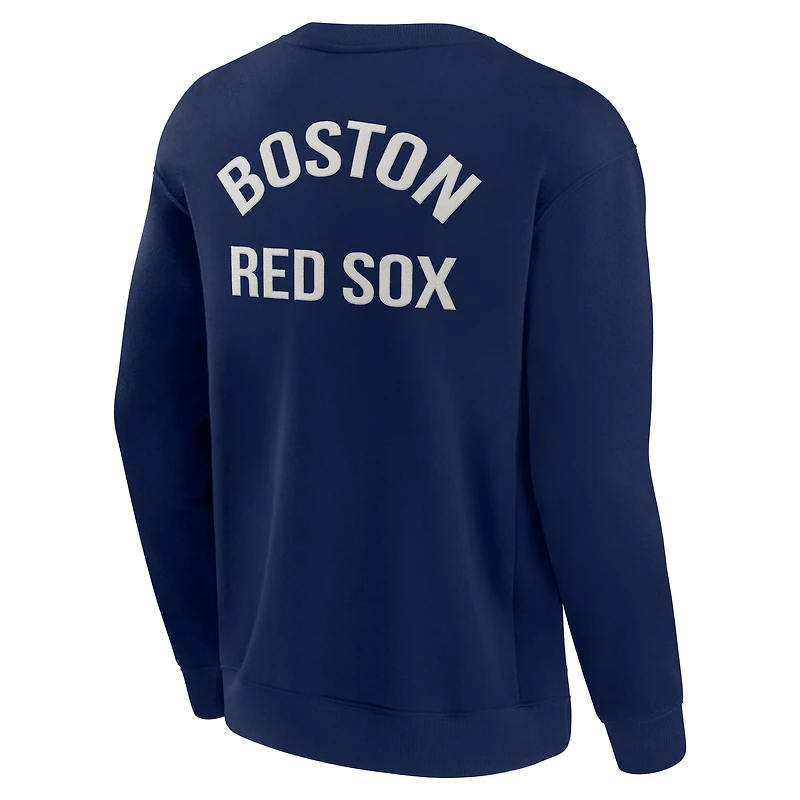 Sweat-shirt unisexe Fanatics Navy Boston Red Sox Super Soft Pullover Crew