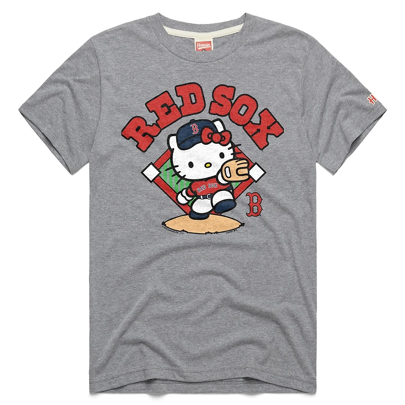 Unisex Homage Gray Boston Red Sox Hello Kitty Tri-Blend T-Shirt