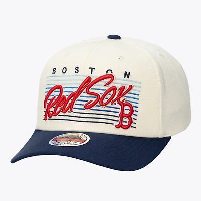Casquette unisexe Mitchell & Ness crème Boston Red Sox à rayures rétro extensible