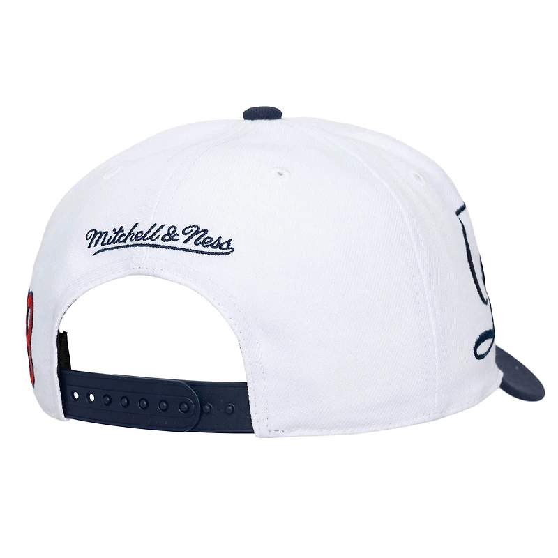 Unisex Mitchell & Ness White/Navy Boston Red Sox XL Script Pro Crown Adjustable Hat