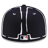 Unisex New Era x Joshua Vides Navy Boston Red Sox Outline 59FIFTY Fitted Hat