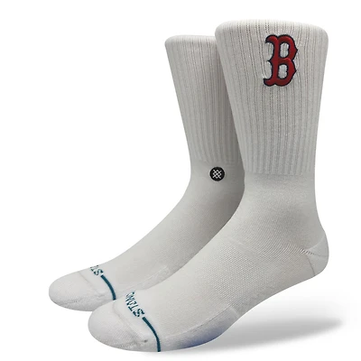 Chaussettes unisexes en tricot à écusson blanc des Red Sox de Boston