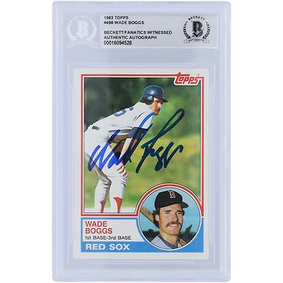 Carte de recrue authentifiée signée Wade Boggs par les Red Sox de Boston Topps #498 de 1983, Beckett Fanatics