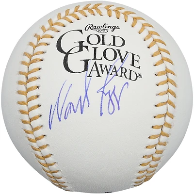 Balle de baseball autographiée par Wade Boggs des Red Sox de Boston, gant doré avec logo,