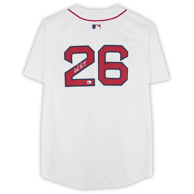 Maillot blanc Nike Limited autographié par Wade Boggs des Red Sox de Boston avec inscription « HOF 05 »