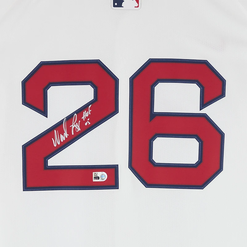 Maillot blanc Nike Limited autographié par Wade Boggs des Red Sox de Boston avec inscription « HOF 05 »