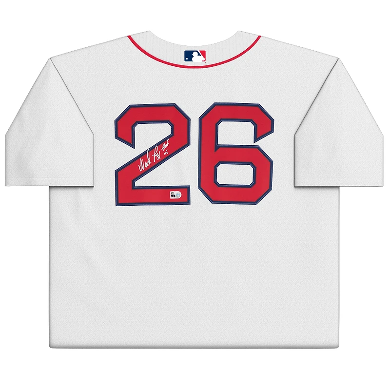 Maillot blanc Nike Limited autographié par Wade Boggs des Red Sox de Boston avec inscription « HOF 05 »