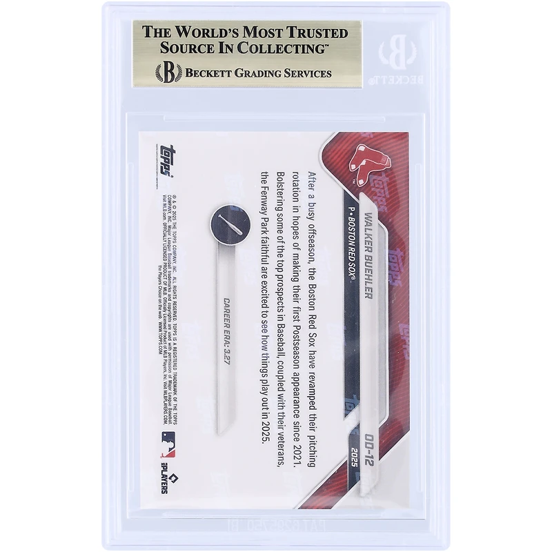 Walker Buehler Boston Red Sox 2025 Topps Now Road To Opening Day Gold Foil #OD-12 #/50 BGS Authenticated 9.5 Card