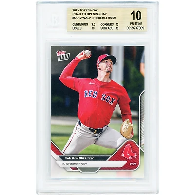 Walker Buehler Boston Red Sox 2025 Topps Now Road to Opening Day #OD-12 BGS Authenticated 10 Card - 9.5,10,10,10 Subgrades