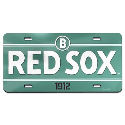 Plaque d'immatriculation en acrylique métallisé découpée au laser WinCraft Boston Red Sox 2025 City Connect
