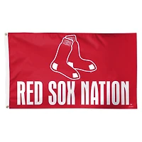WinCraft Boston Red Sox 3' x 5' Drapeau à slogan de l'équipe de luxe simple face