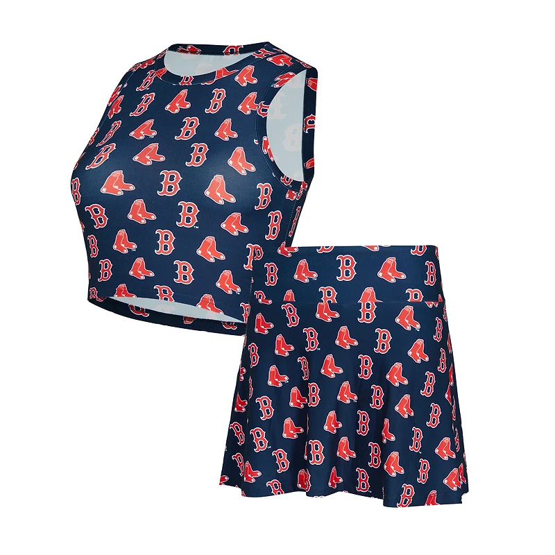 Ensemble débardeur et jupe-short en tricot bleu marine Boston Red Sox pour femme Concepts Sport