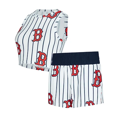 V100072 RedSox 0W24 Reel AOP Pinstripe Custom Record Knit Tank & Short Set BEDLADSLP UHT #1