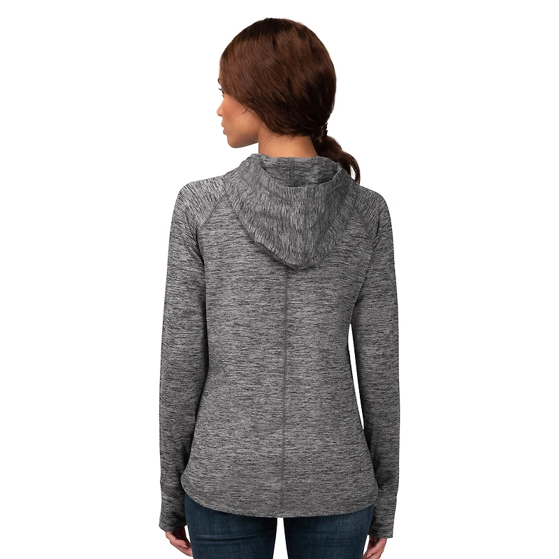 Sweat à capuche zippé manches longues G-III 4Her de Carl Banks pour femme, gris chiné, Boston Red Sox Defender Space Dye Raglan