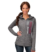 Women's G-III 4Her by Carl Banks  Heather Gray Boston Red Sox Defender Space Dye Raglan Full-Zip Hoodie