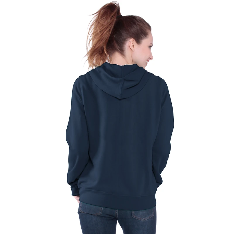 Sweat à capuche entièrement zippé G-III 4Her by Carl Banks pour femme, bleu marine