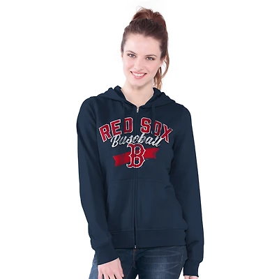 Sweat à capuche entièrement zippé G-III 4Her by Carl Banks pour femme, bleu marine