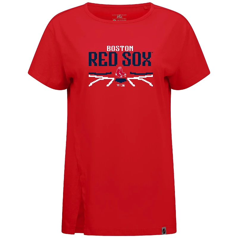 T-shirt rouge Levelwear pour femme Boston Red Sox Influx Arcade
