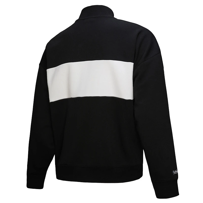 Pull zippé quart de tour noir pour femme Mitchell & Ness Boston Red Sox Cooperstown Collection