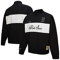 Pull zippé quart de tour noir pour femme Mitchell & Ness Boston Red Sox Cooperstown Collection