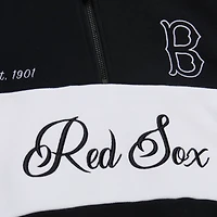 Women's Mitchell & Ness Black Boston Red Sox Quarter-Zip Pullover Top