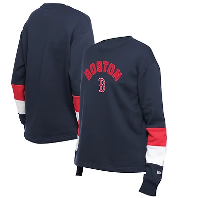 Women's New Era  Navy Boston Red Sox Game Day Color Pullover Sweatshirt