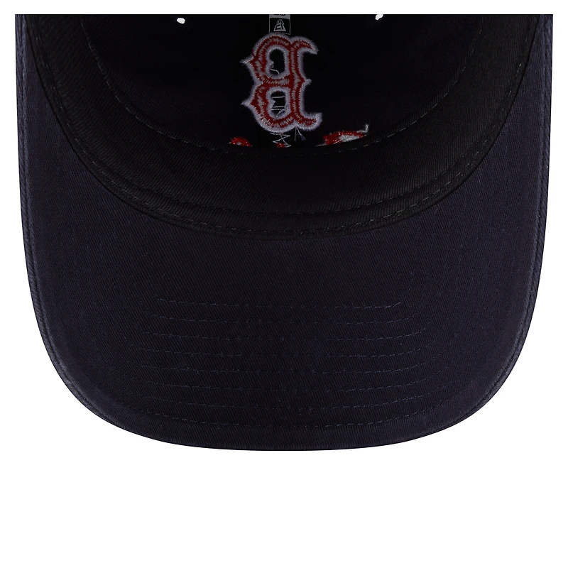 Casquette ajustable New Era bleu marine Boston Red Sox Preppy Team 9TWENTY pour femme