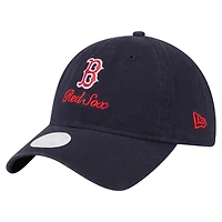 Casquette ajustable New Era bleu marine Boston Red Sox Preppy Team 9TWENTY pour femme
