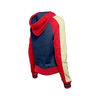 Women's New Era  Navy Boston Red Sox Throwback Cropped Raglan Pullover Hoodie