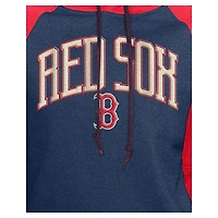 Women's New Era  Navy Boston Red Sox Throwback Cropped Raglan Pullover Hoodie