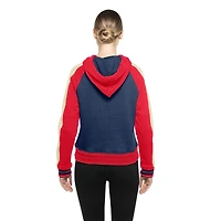 Women's New Era  Navy Boston Red Sox Throwback Cropped Raglan Pullover Hoodie