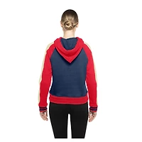 Women's New Era  Navy Boston Red Sox Throwback Cropped Raglan Pullover Hoodie