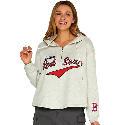 Sweat à capuche zippé en molleton Boston Red Sox doux comme un raisin pour femme