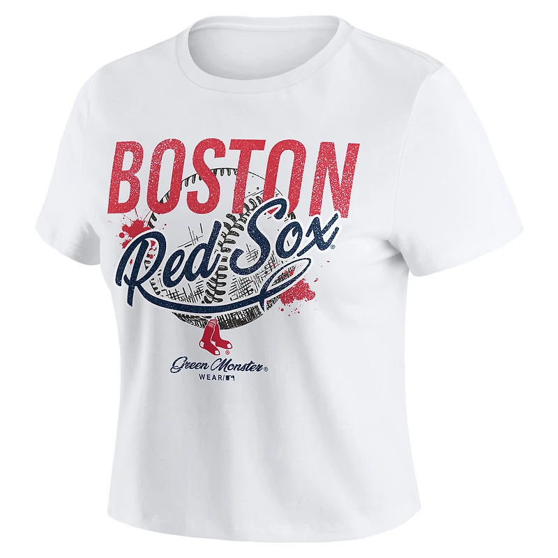 T-shirt court blanc effet vieilli pour bébé WEAR by Erin Andrews des Red Sox de Boston femme