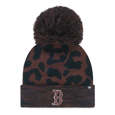 Bonnet en tricot à revers et pompon Boston Red Sox marron '47 pour femme